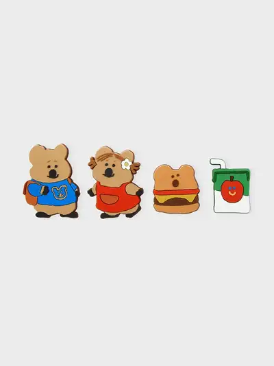 Collage X Dino Tang Quokka In School Sticker Set - Lunch Time