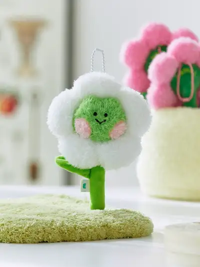 LINE Friends Mini Ninini Flower Renini Plush Keyring