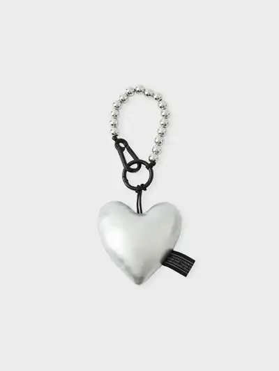 COLLE Heart Padded Keyring Silver