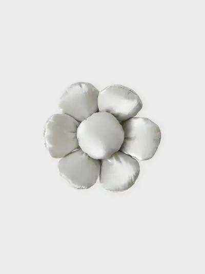 Collet Flower Padded Sticker Pearl Gray