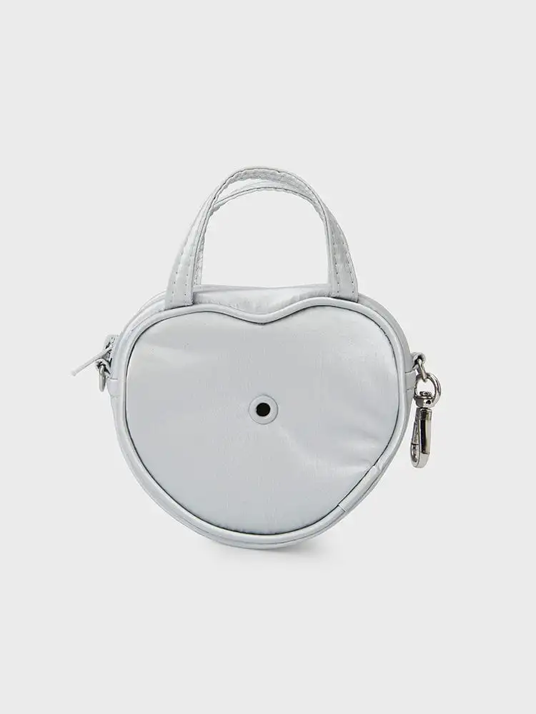 COLLER Mini Apple Keyring Pouch Pearl Gray — 1