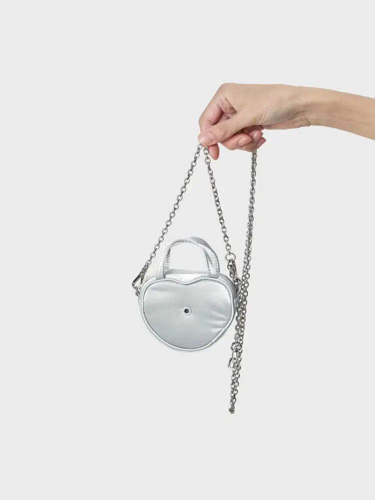 COLLER Mini Apple Keyring Pouch Pearl Gray — 2