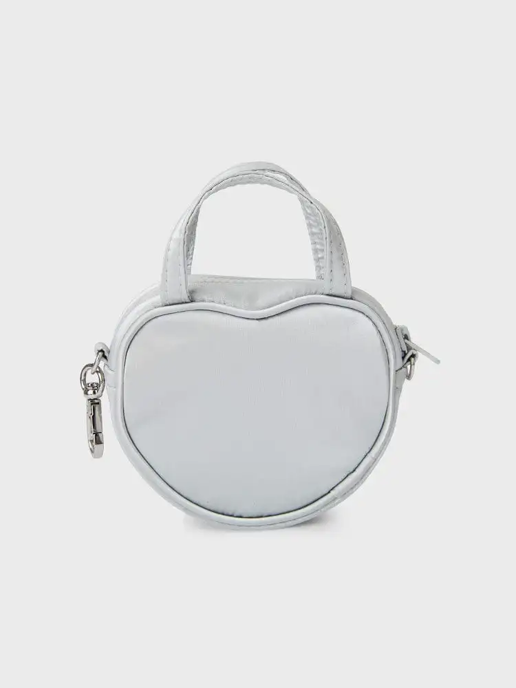 COLLER Mini Apple Keyring Pouch Pearl Gray — 3