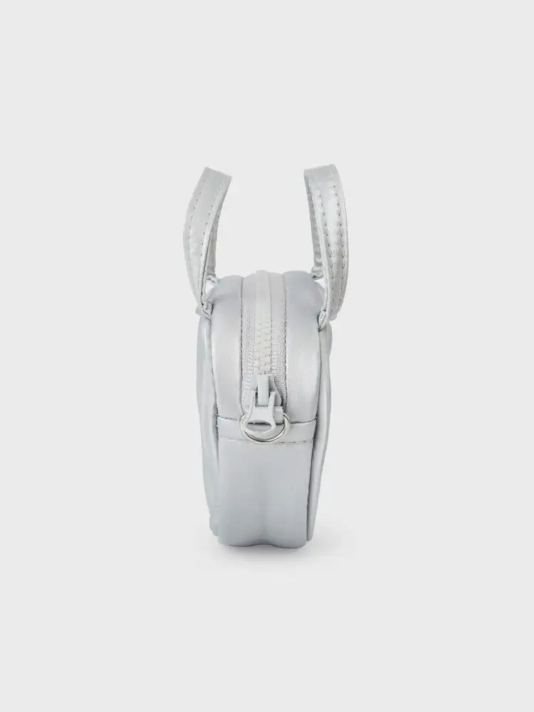 COLLER Mini Apple Keyring Pouch Pearl Gray — 4