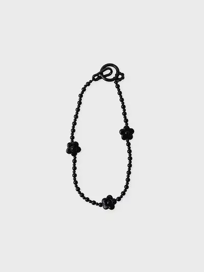 Coller Flower Beads Strap Black