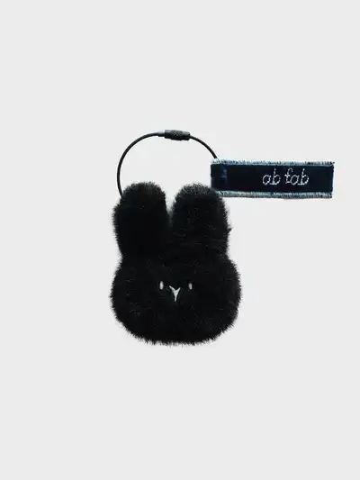 AB Feb Mini Bunny Keyring Black