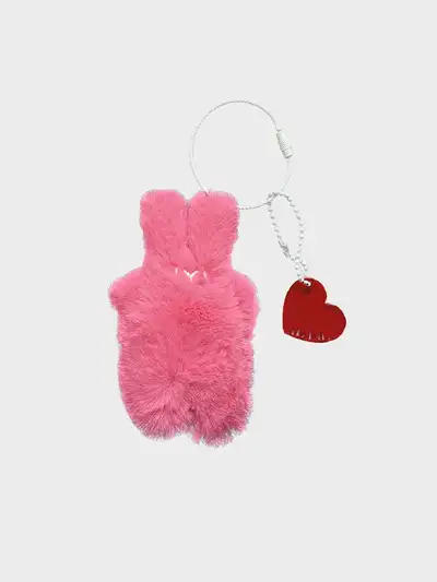 AB FAVE Happy Bunny Keyring Pink