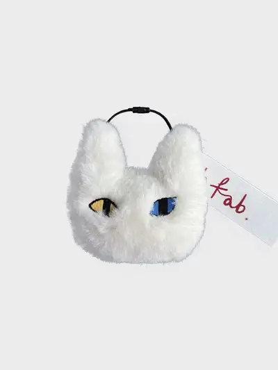 AB Fab Big Cat Keyring White Odd