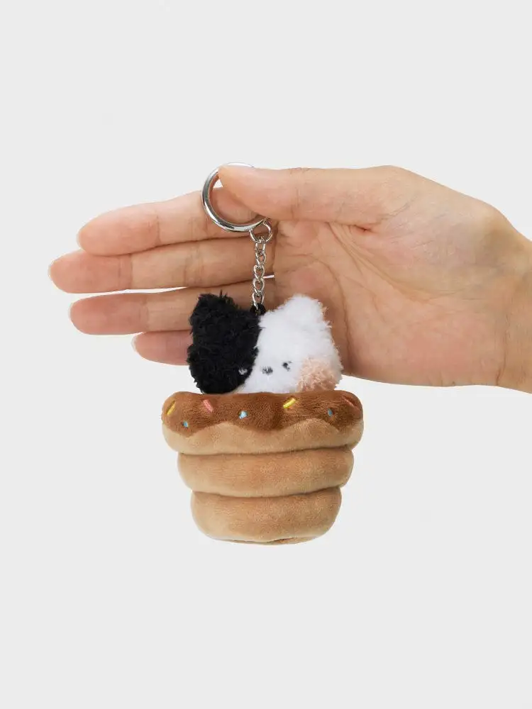 LINE FRIENDS Mini Minini Jenini Bakery Choco Sorabread Plush Keyring — 2