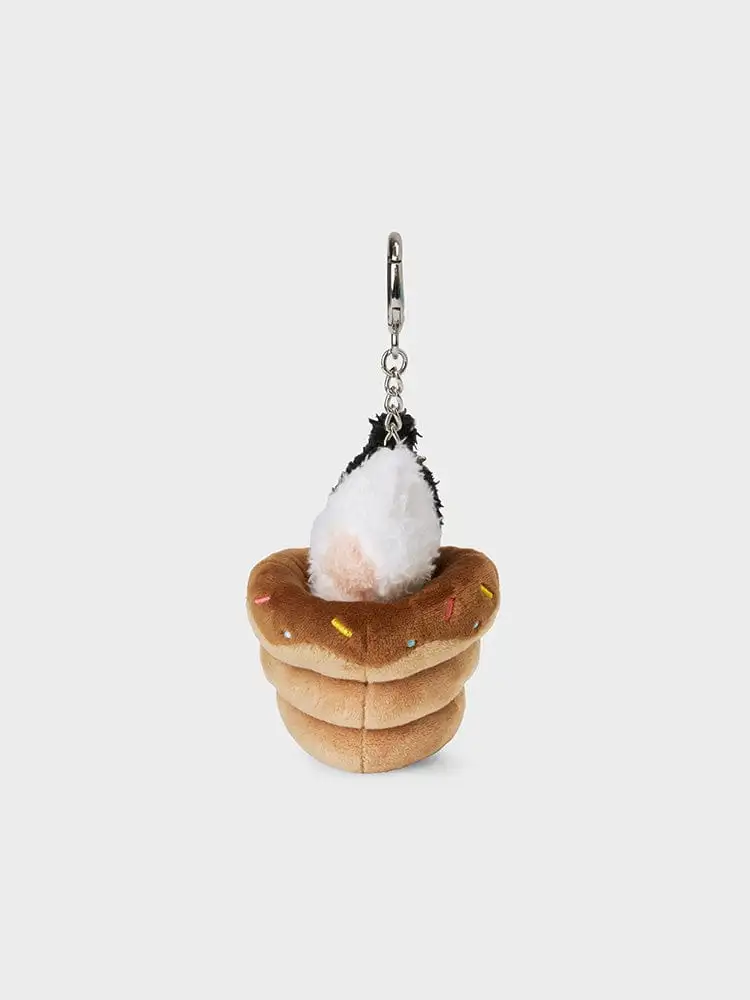 LINE FRIENDS Mini Minini Jenini Bakery Choco Sorabread Plush Keyring — 4