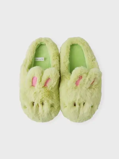 bunini Plush Room Shoes (GREEN)