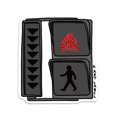 [K ART LABEL] K0142 赤い信号機