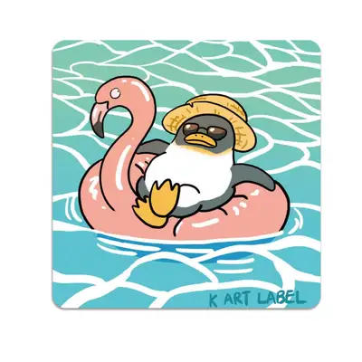 [K ART LABEL] K0132 休暇ペンギン