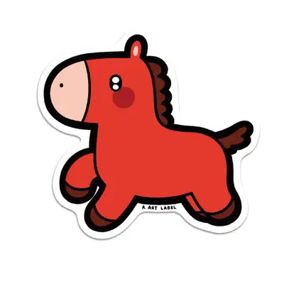 [K ART LABEL] K0127 2026 赤い馬