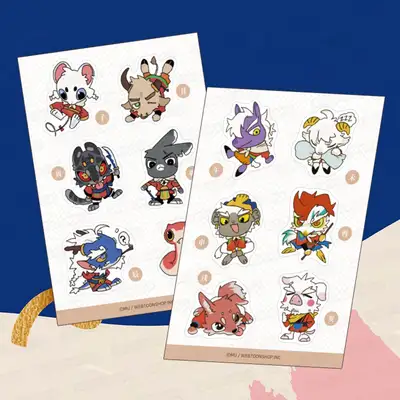 【MU 無】十二支イラストシールステッカー 2種｜イラストグッズ
