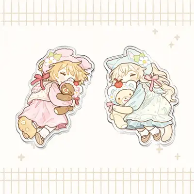 [ムォン warm&happy] イラストアクリルクリップ 2種 ｜イラストグッズ