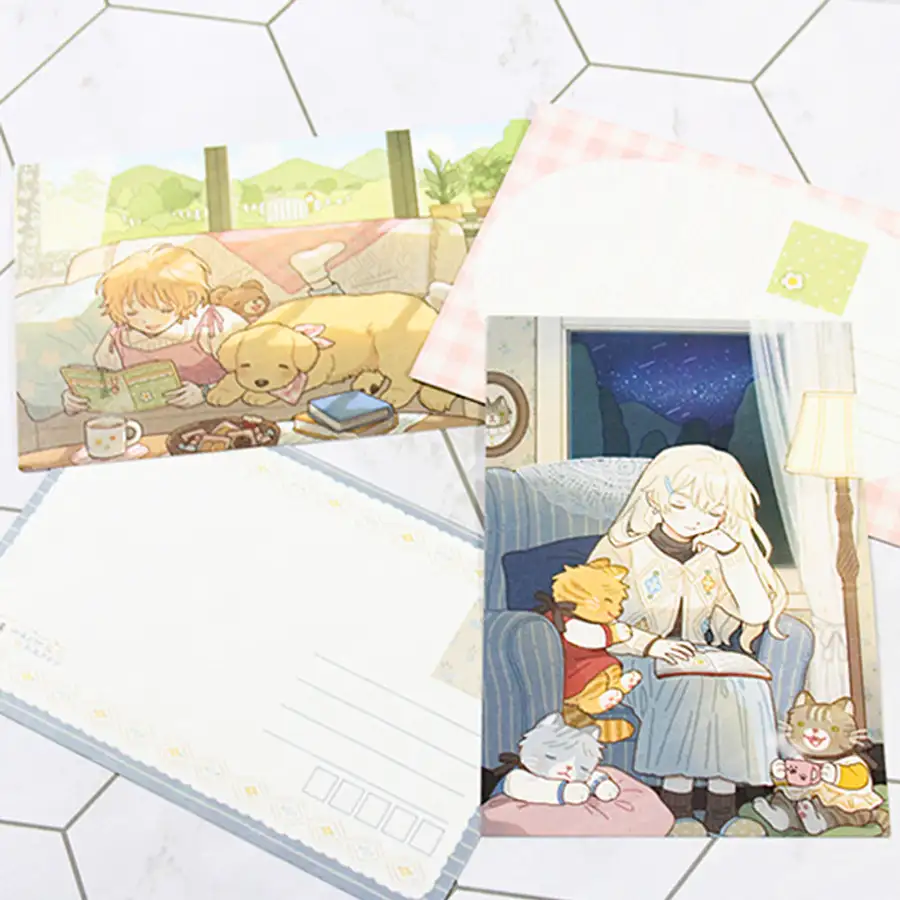 [むおん warm & happy] イラストはがき2種セット｜イラストグッズ — 2