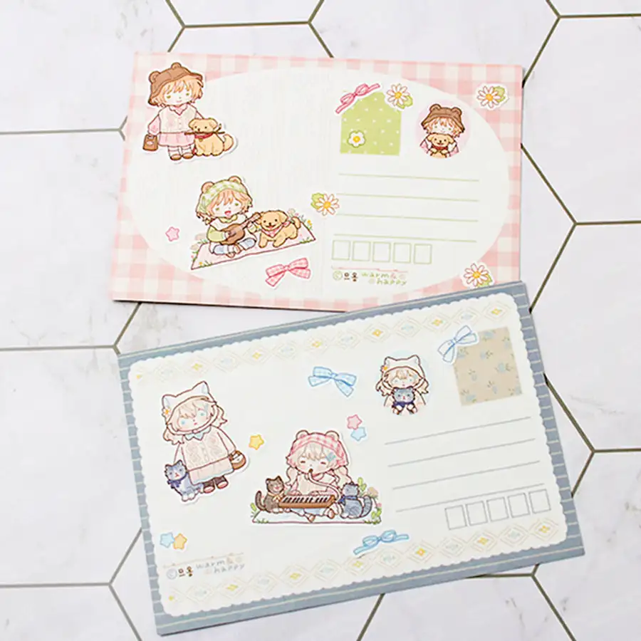 [むおん warm & happy] イラストはがき2種セット｜イラストグッズ — 3