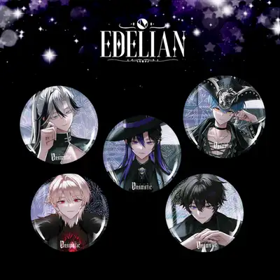 【エデリアン】【1周年エディション】ラウンド缶バッジ 5種 75mm｜ピンバッジ｜バーチャル