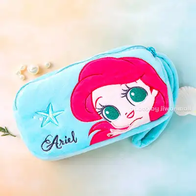Princess Character Dual Zipper Quilted Pencil Case Square Pouch (The Little Mermaid) 168282