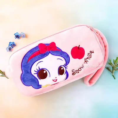 Princess Character Two-Zipper Plush Pencil Case Square Pouch (Snow White) 168299