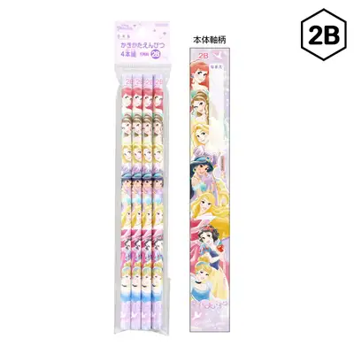Princess Character 2B Pencil 4-Pack Set (School23)