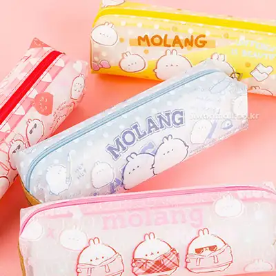 Molang Character Transparent Plush Pencil Case (Random Shipment) 022851