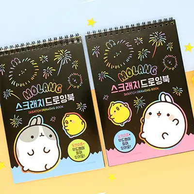 Molang Character Scratch Drawing Book 2-Piece Set (Random Delivery) 079628