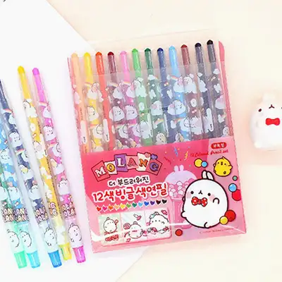 Molang Character 12-Color Bungles Colored Pencils (Random Shipment) 022578