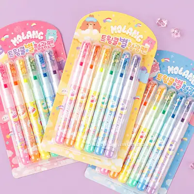 Molang Character Twinkle Star Highlighter 2-Piece Set (Random Assortment) 020697