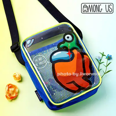 Among Us Character Transparent Fluorescent Square Crossbody Bag (Blue) 701945