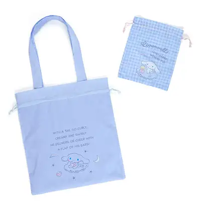 Sanrio Cinnamoroll Character Tote Bag and Drawstring Pouch Set (A) 512234