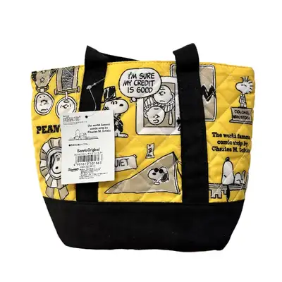 Snoopy Character Quilted Tote Bag Handbag (Tessage Humor Yellow) (Item) 501863