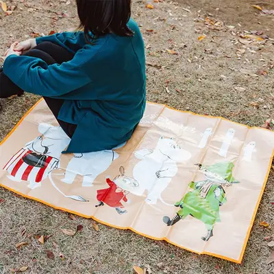 Moomin Character Portable Picnic Mat for 2 People Straw Mat (Moomins' Valley Friends)