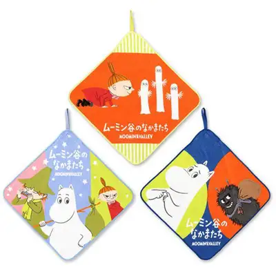 Moomin Character Ring Hand Towel 3-Piece Set (Friends)