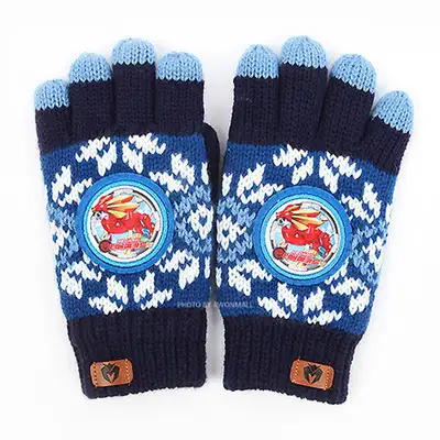 Turning Mecard Red Neo Knit Leather Palm Gloves Kids Gloves 141001