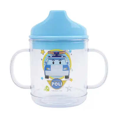 ロボカーポリ ポリ&アンバー 両手ハンドル蓋付きカップ 250ml 水筒 029074