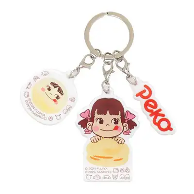 ペコちゃん キャラクター 3連アクリルキーホルダー キーリング 鍵 (マカロン) (日本)