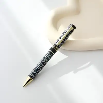螺鈿漆器格子ハングル螺鈿ボールペン（全螺鈿）