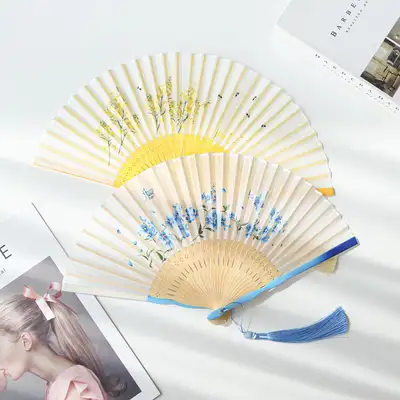 野の花シルク折りたたみ扇（P）