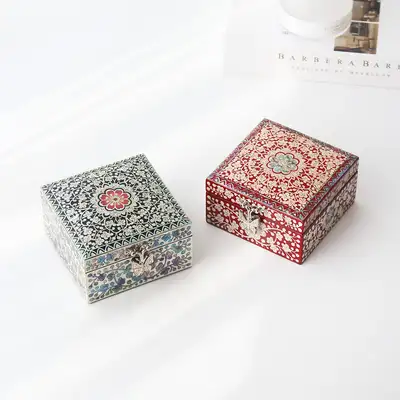 螺鈿漆器 梅花唐草 ミニ ジュエリーボックス 11センチ