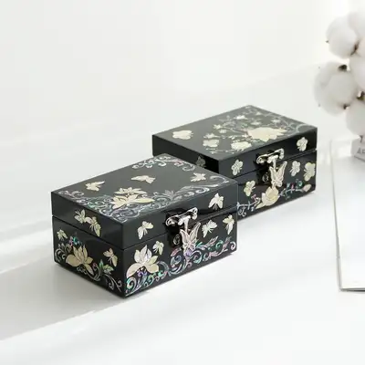 螺鈿漆器 ミニ 貝殻ジュエリーボックス 12センチ