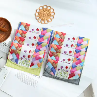 麻 花刺繍 長財布Y