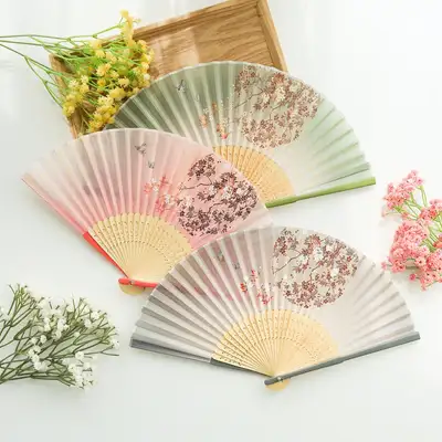 月の花 打ち抜き コーティング 竹製 折りたたみ 扇(P)