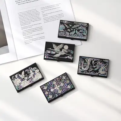 螺鈿漆器切削 貝細工名刺入れ(統合)K
