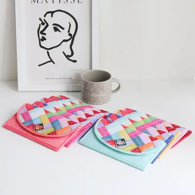 キュートなチョウチョウ刺繍パッチワーク麻布財布Y