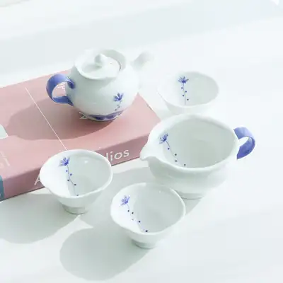 青 菊 3人 茶器セット 伝統 茶器杯 茶杯 茶道