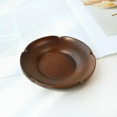 国内産 梅の花 木製茶托（大）