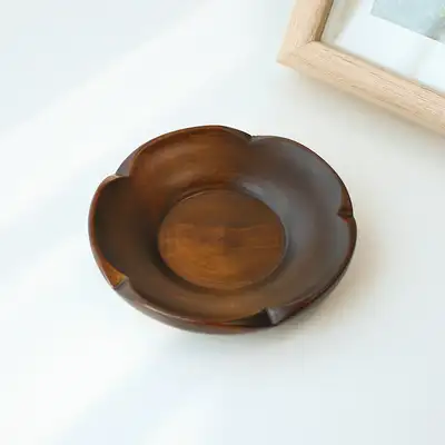 国産梅の花木製茶托(中)