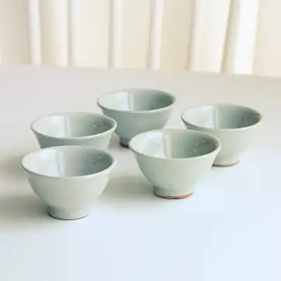 (5種)灰分青 多器盞セット